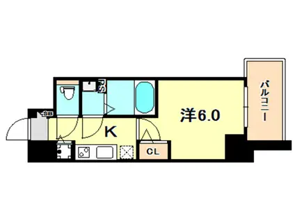 エスリード神戸三宮(1K/11階)の間取り写真