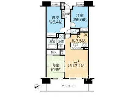 フォルム千里中央(3LDK/6階)の間取り写真