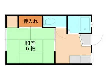 ヤングハイツ(1K/2階)の間取り写真