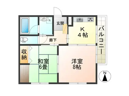 サンロード松山(2K/3階)の間取り写真