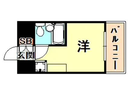 ラ・レジダンス・ド・エリール(ワンルーム/12階)の間取り写真