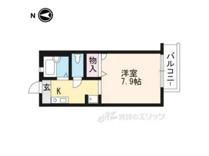 ディアス赤阪(1K/1階)の間取り写真