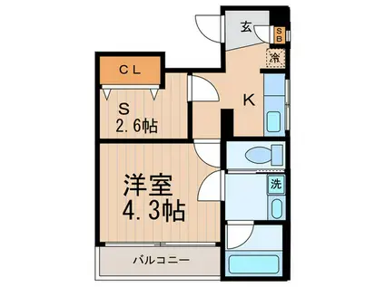 SERENITY(1SK/2階)の間取り写真