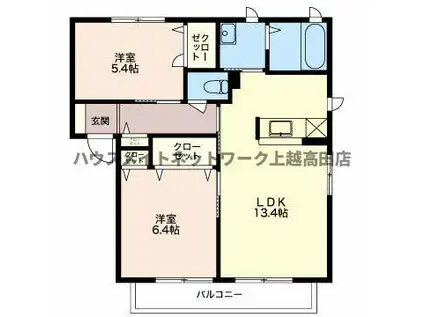 アーバン スクエア(2LDK/1階)の間取り写真