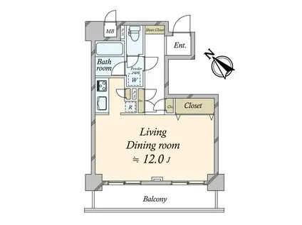 パーク・ノヴァ恵比寿(1K/2階)の間取り写真