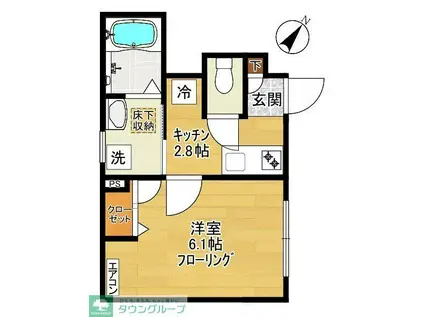 レジデンス菅馬場(1K/1階)の間取り写真