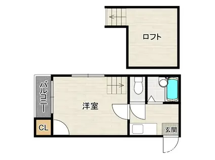 アクアフレスカ六本松(1K/2階)の間取り写真