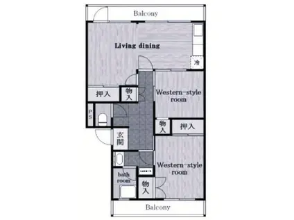 淡路島テラス(2LDK/5階)の間取り写真