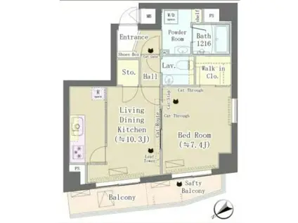 メゾンドタカヤ(1LDK/4階)の間取り写真