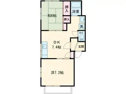 ライフタウンプレセア(2DK/2階)の間取り写真