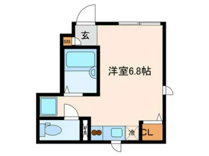 キャステール(ワンルーム/1階)の間取り写真