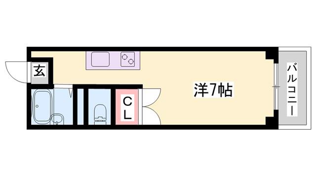 K・HOUSE(ワンルーム/1階)の間取り写真