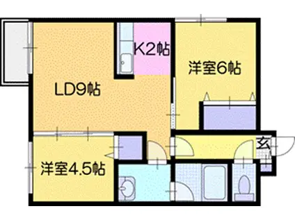 NOON栄通(2LDK/4階)の間取り写真