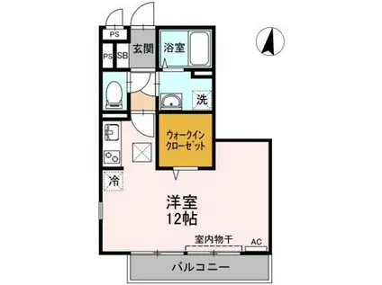 COMODO GIONE A棟(ワンルーム/1階)の間取り写真