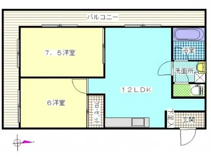 公園通大須賀(2LDK/4階)の間取り写真