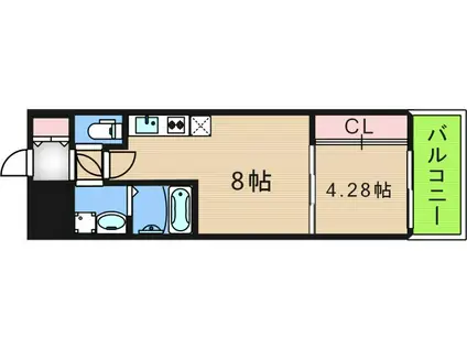 MV.MS大阪岸里(1LDK/7階)の間取り写真