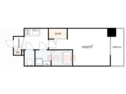 アドバンス神戸マーレ(1K/7階)の間取り写真