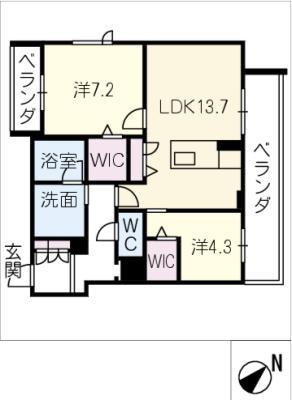 ベラ ルーナ(2LDK/3階)の間取り写真