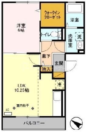 ソレーユ(1LDK/1階)の間取り写真