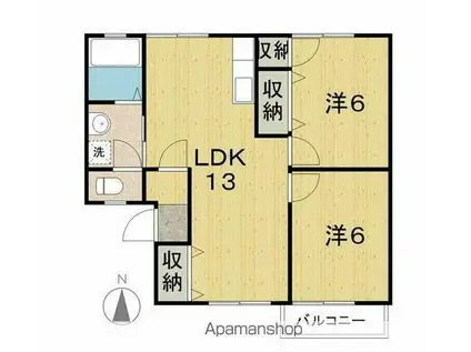 アートインIB棟(2LDK/2階)の間取り写真