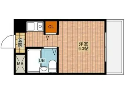 グランドムール都島(1K/4階)の間取り写真