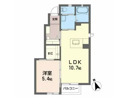 カーサ・ドルチェ(1LDK/1階)の間取り写真