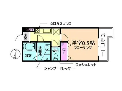 ステラ・コート(1K/2階)の間取り写真