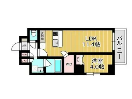 ムーム蔵前(1K/4階)の間取り写真