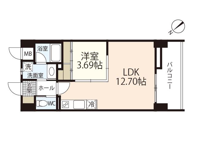 GRAND STAGE24(1LDK/3階)の間取り写真