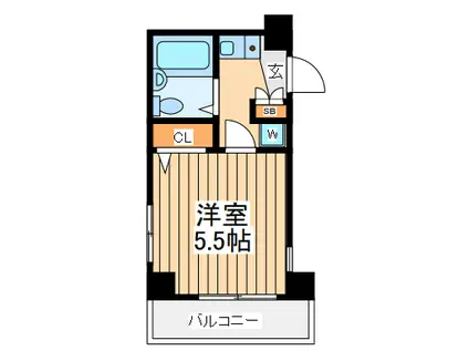 相模大野ダイカンプラザシティ(1K/2階)の間取り写真