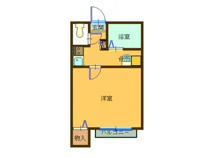 クオンタムコート(1K/2階)の間取り写真