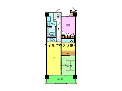 Mアビテ(2LDK/4階)の間取り写真