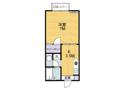 シャーメゾン立石(1K/2階)の間取り写真