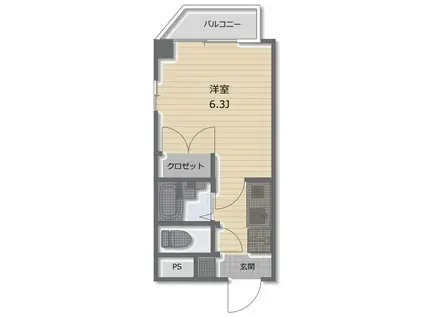 大宮プラザH(1K/4階)の間取り写真