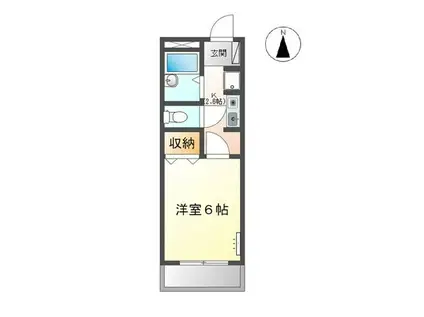 リリーベル(1K/2階)の間取り写真