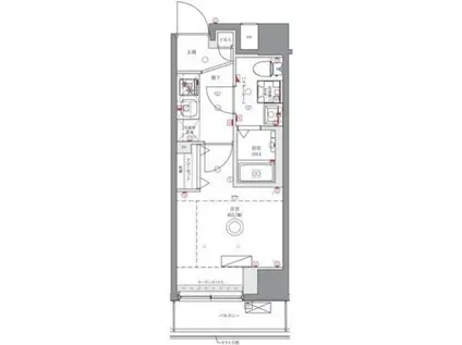 アゼスト川崎大師3(1K/4階)の間取り写真