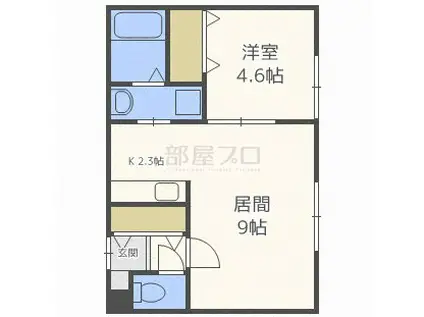 グランスクエアII(1LDK/4階)の間取り写真