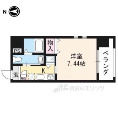 HF河原町二条レジデンス(1K/4階)の間取り写真