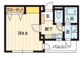 チェリッシュコート(1K/2階)の間取り写真