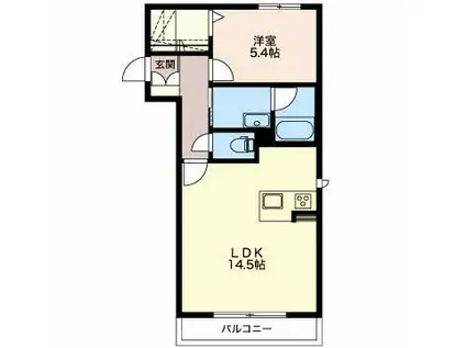 シエル ブルー(1LDK/2階)の間取り写真