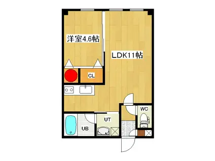 ヴァンドーム青葉(1LDK/3階)の間取り写真