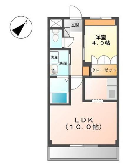 フォレスト シャレ(1LDK/1階)の間取り写真
