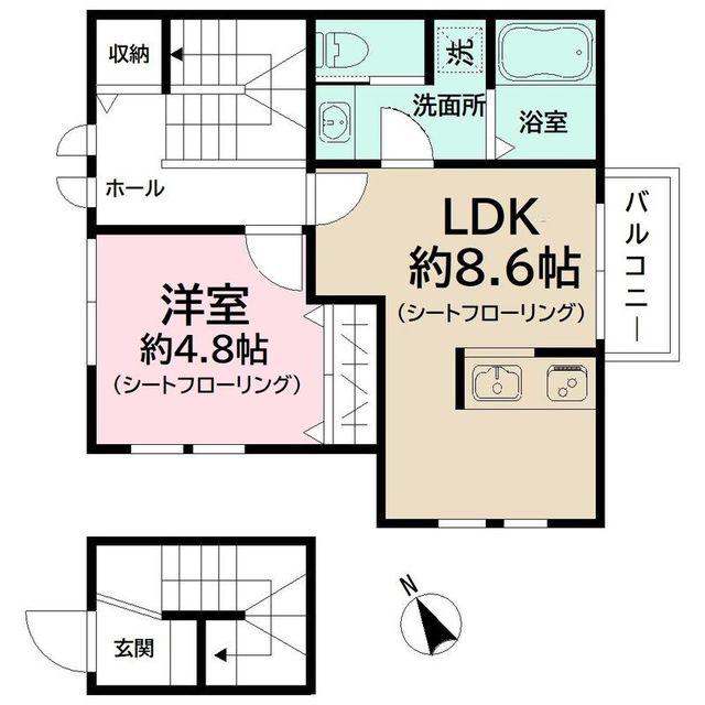 NEXT-Y(1LDK/2階)の間取り写真