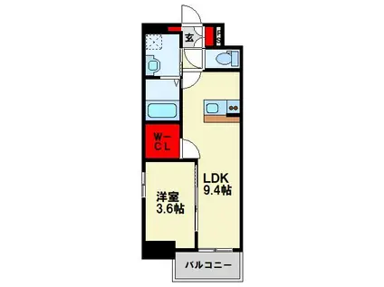 ウィングス熊手(1LDK/3階)の間取り写真