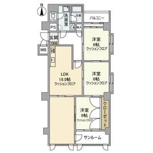 ハイツサンライズ(3LDK/3階)の間取り写真