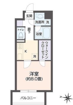 ヴィアーレ新寺(1K/2階)の間取り写真