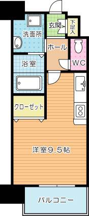 AXIO KOKURA(ワンルーム/9階)の間取り写真