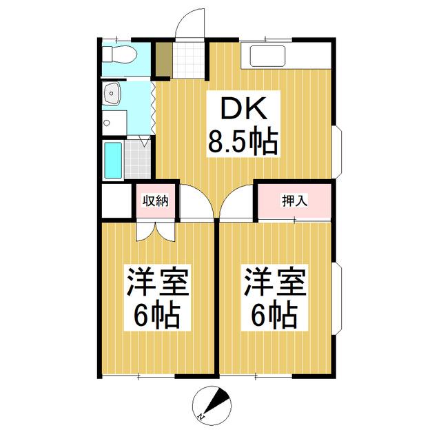 シティハイツ(2DK/2階)の間取り写真