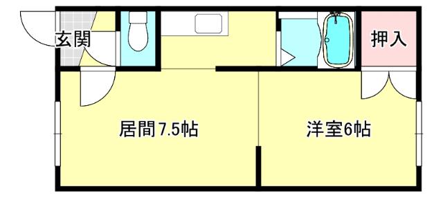 APT10 末広(1DK/1階)の間取り写真