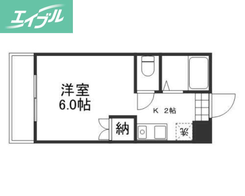 バンズコーポラス(1K/2階)の間取り写真